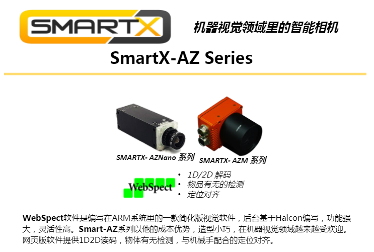 机器视觉领域里的智能相机  SmartX-AZ Series(图1)